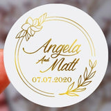 HULIANFU Thank You For Celebrating With Us Stickers With Gold, Silver or Rose Gold Foil, White Matte Round Stickers, Wedding Stickers