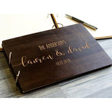 HULIANFU Personalized Wedding Guest Book Unique Wooden Guest Book Wedding Wishes Custom Name and Date A4/A5 Creative Beautiful