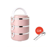HULIANFU Microwave Stainless Steel Thermal Lunch Box Food Storage Box Travel Picnic Leakproof Lunch Box Students Work Adult Lunch Box