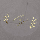 HULIANFU Thank You For Celebrating With Us Stickers With Gold, Silver or Rose Gold Foil, White Matte Round Stickers, Wedding Stickers