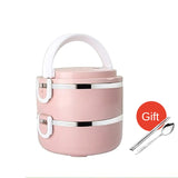 HULIANFU Microwave Stainless Steel Thermal Lunch Box Food Storage Box Travel Picnic Leakproof Lunch Box Students Work Adult Lunch Box