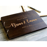 HULIANFU Personalized Wedding Guest Book Unique Wooden Guest Book Wedding Wishes Custom Name and Date A4/A5 Creative Beautiful
