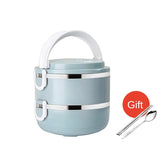 HULIANFU Microwave Stainless Steel Thermal Lunch Box Food Storage Box Travel Picnic Leakproof Lunch Box Students Work Adult Lunch Box