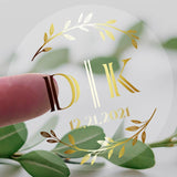 HULIANFU Thank You For Celebrating With Us Stickers With Gold, Silver or Rose Gold Foil, White Matte Round Stickers, Wedding Stickers