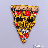 HULIANFU Patches On Clothes Stickers Hippie Rock Stripes Embroidered Patches For Clothing Iron On Patch Skull Biker Stripes for Jackets
