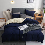 HULIANFU Nordic Double Color Bedding Set Single Queen King Duver Cover Set 240x220 Bed Sheet Bed Linen Pillowcase Gray Pink Quilt Covers