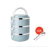 HULIANFU Microwave Stainless Steel Thermal Lunch Box Food Storage Box Travel Picnic Leakproof Lunch Box Students Work Adult Lunch Box