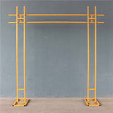 HULIANFU 2023 Wedding arch Wrought Iron Wedding Props Double Pole Square Arch Flower Stand Outdoor Square Frame Shelf Party Backdrop Decor