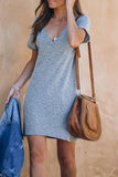 hulianfu Casual Deep V-neck T-shirt Dress