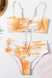 hulianfu Bandage Light Yellow Bikini Set
