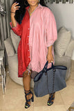 Hit Color On-trend Oversize Single Breasted Midi Dress