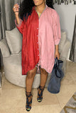 Hit Color On-trend Oversize Single Breasted Midi Dress