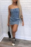 Patchwork Modern Denim Mini Dress