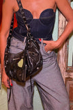 hulianfu Color Block Patchwork Casual Patch Pocket Jeans