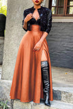 hulianfu Black Undeniable High Split Skirt