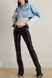 hulianfu Patchwork Belt Design Stylish Denim Jacket