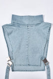 hulianfu Solid Color Hot Buckled Denim Camisole
