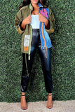 hulianfu Denim Patchwork Urban Irregular Coat