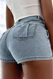 hulianfu Solid Color Undeniable Irregular Denim Skirt