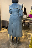 hulianfu Denim On-trend Denim Overcoat With Belt