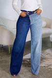 hulianfu Striped Patchwork On-trend Micro Flared Jeans