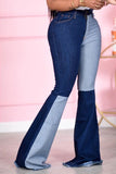 hulianfu Color Block Feminine Flared Jeans