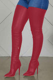 hulianfu Solid Color High Heels Modern Zip Through Boots