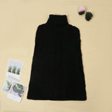 hulianfu hulianfu High Neck Loose Cable Knit Pattern Stitching Sweater(7 Colors)
