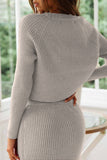 hulianfu hulianfu Knitted Solid Color Sweater Skirt Suit