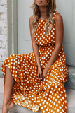 hulianfu Polka Dot Round Neck Dress（5 colors）