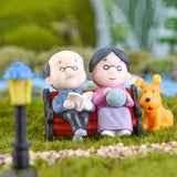 HULIANFU Mini Couple Figures Grandma Grandpa Sweety Lovers Couple Ornament For Fairy Garden Figurines Miniature Home Decoration