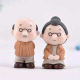 HULIANFU Mini Couple Figures Grandma Grandpa Sweety Lovers Couple Ornament For Fairy Garden Figurines Miniature Home Decoration