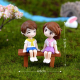 HULIANFU Mini Couple Figures Grandma Grandpa Sweety Lovers Couple Ornament For Fairy Garden Figurines Miniature Home Decoration