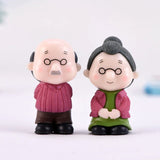 HULIANFU Mini Couple Figures Grandma Grandpa Sweety Lovers Couple Ornament For Fairy Garden Figurines Miniature Home Decoration