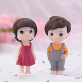 HULIANFU Mini Couple Figures Grandma Grandpa Sweety Lovers Couple Ornament For Fairy Garden Figurines Miniature Home Decoration