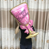 HULIANFU Large Helium Foil Balloon Whisky Beer Balloon Wedding Birthday Party Decorations Adult Kids Baby Ballons Event Party Air Globos