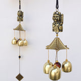 HULIANFU Metal Copper Wind Chime Pendant Door Decoration Alloy Bell Feng Shui Pendant Town House Lucky Cat Cat Money Shop Doorbell