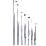 HULIANFU Stainless Steel 430 Anti-iodine Medical Tweezers Long Straight Forceps 12.5cm-30cm Straight Head Elbow Thicken Medical Tools