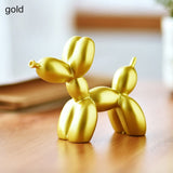 HULIANFU Resin Crafts Sculpture Gift Cute Small Balloon Dog Party Accessories Home Desktop Ornament Cake Dessert Decoration 9*3.5*7.5cm