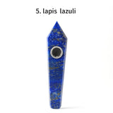 HULIANFU Natural Quartz Pipe Smoking Pipe Dream AmeThyst Point Rod Treatment  Gem With Metal Filter Wholesale Price 1PC