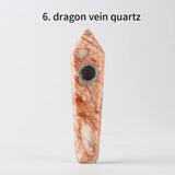 HULIANFU Natural Quartz Pipe Smoking Pipe Dream AmeThyst Point Rod Treatment  Gem With Metal Filter Wholesale Price 1PC