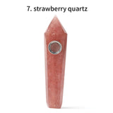 HULIANFU Natural Quartz Pipe Smoking Pipe Dream AmeThyst Point Rod Treatment  Gem With Metal Filter Wholesale Price 1PC