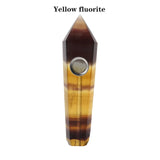 HULIANFU Natural Quartz Pipe Smoking Pipe Dream AmeThyst Point Rod Treatment  Gem With Metal Filter Wholesale Price 1PC