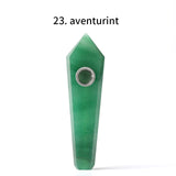 HULIANFU Natural Quartz Pipe Smoking Pipe Dream AmeThyst Point Rod Treatment  Gem With Metal Filter Wholesale Price 1PC