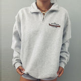 Luxury Thick Gray Zipper Letter Print Oversized winter warm Sweatshirt Women  Long Sleeve Pullovers Plus Size Elegant British