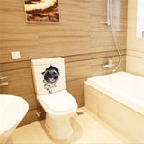 HULIANFU Lovely Cat Dog Toilet Stickers Home Decoration Diy Funny Cartoon Animal Wc Mural Art Vivid 3d Kitten Puppy Safari Pvc Wall Decal