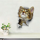 HULIANFU Lovely Cat Dog Toilet Stickers Home Decoration Diy Funny Cartoon Animal Wc Mural Art Vivid 3d Kitten Puppy Safari Pvc Wall Decal