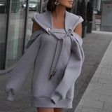 Women Autumn Sexy Hollow Out Hooded Sweatshirt Elegant Solid Long Sleeve Drawstring Pullover Top Streetwear Female Loose Hoodies