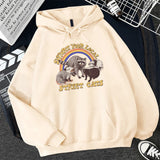 Hulianfu Support Your Local Street Cats Print Women Hoodie Cartoons Crewneck Clothes Vintage Loose Sweatshirt Street Hip Hop Hoody Womens