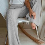 Fitshinling Casual Leisure Wide Leg Pants Women Winter Clothing 5XL Plus Size Trousers Fashion Solid Basic High Waist Pantalones